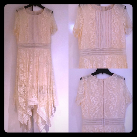 Gorgeous H&M Lace Handkerchief Hem Midi Dress - Picture 2 of 7